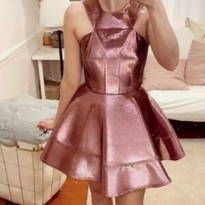 Topshop metallic pink dress